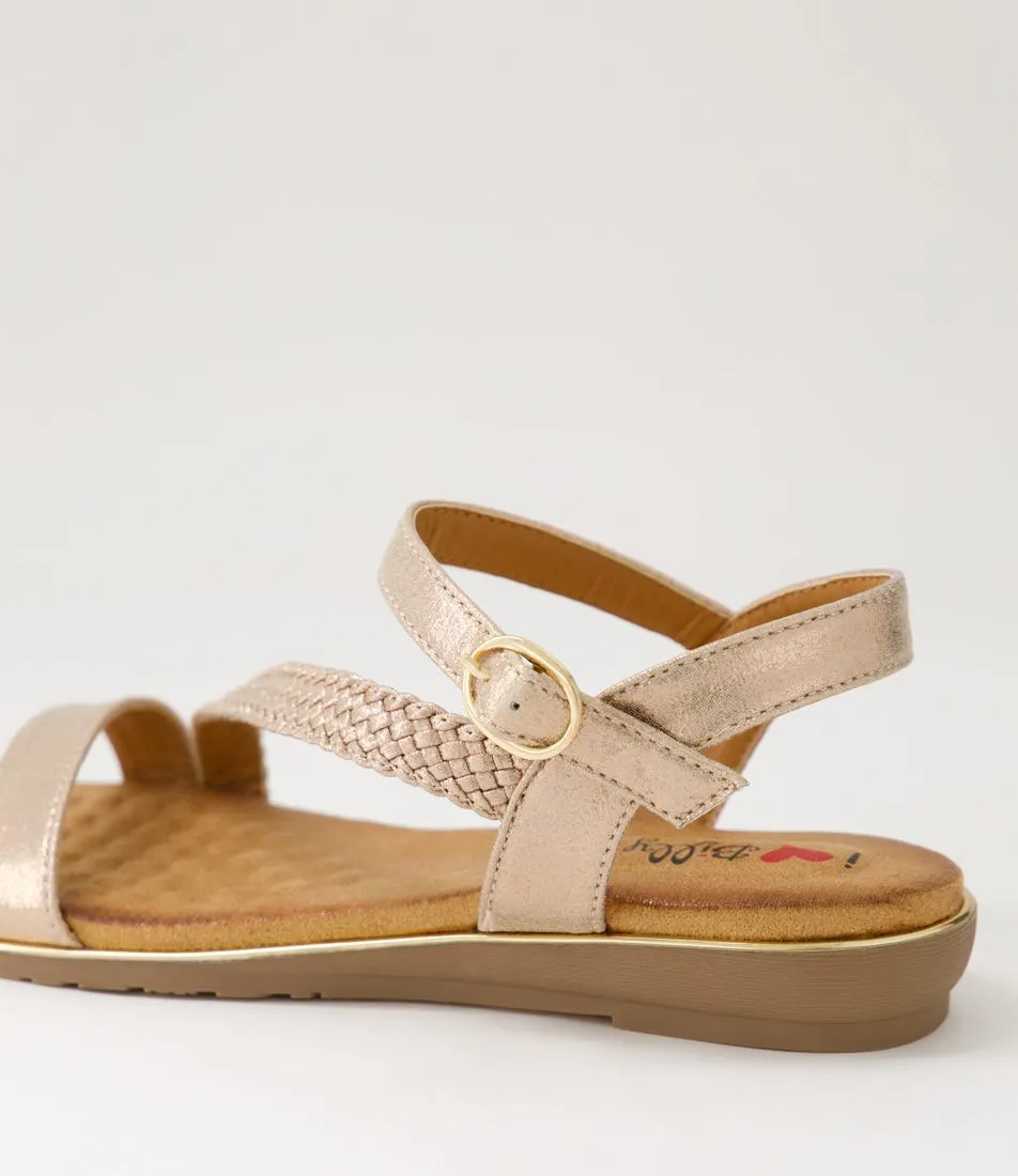 I LOVE BILLY Merleo Rose Gold Multi Sandals