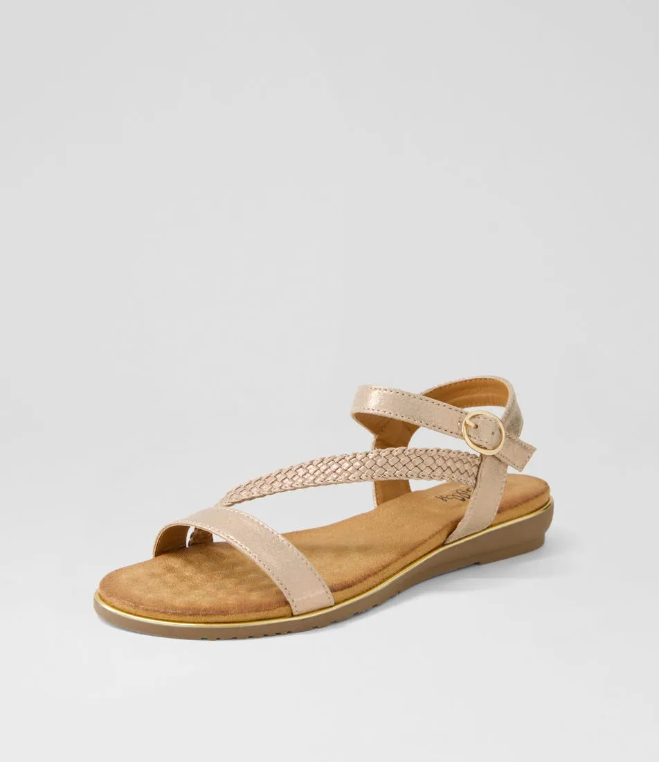 I LOVE BILLY Merleo Rose Gold Multi Sandals