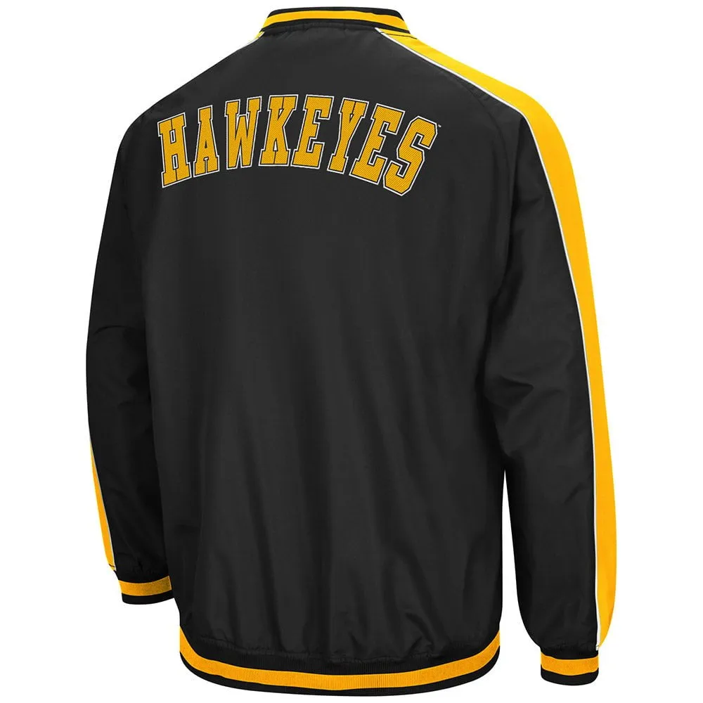 Iowa Hawkeyes Colosseum Black Attack Line Long Sleeve V-Neck Windbreaker