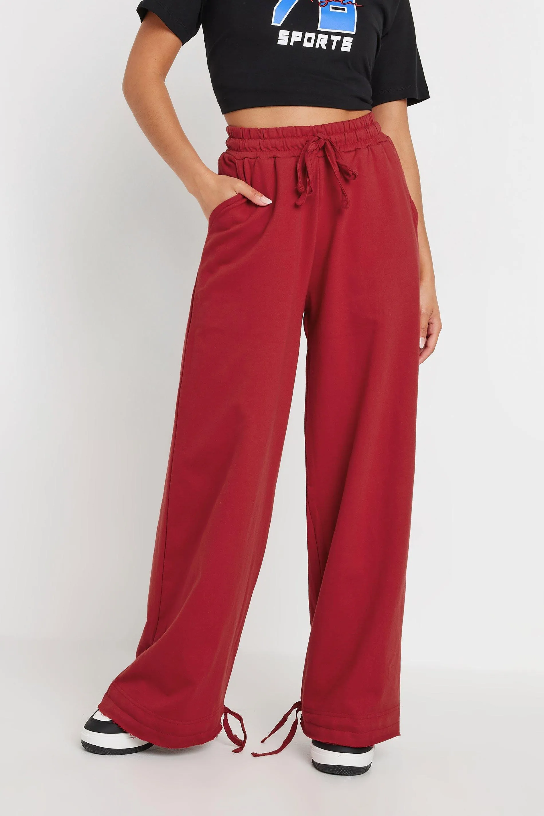 Joggers | Petite Wide Leg Joggers | PixieGirl