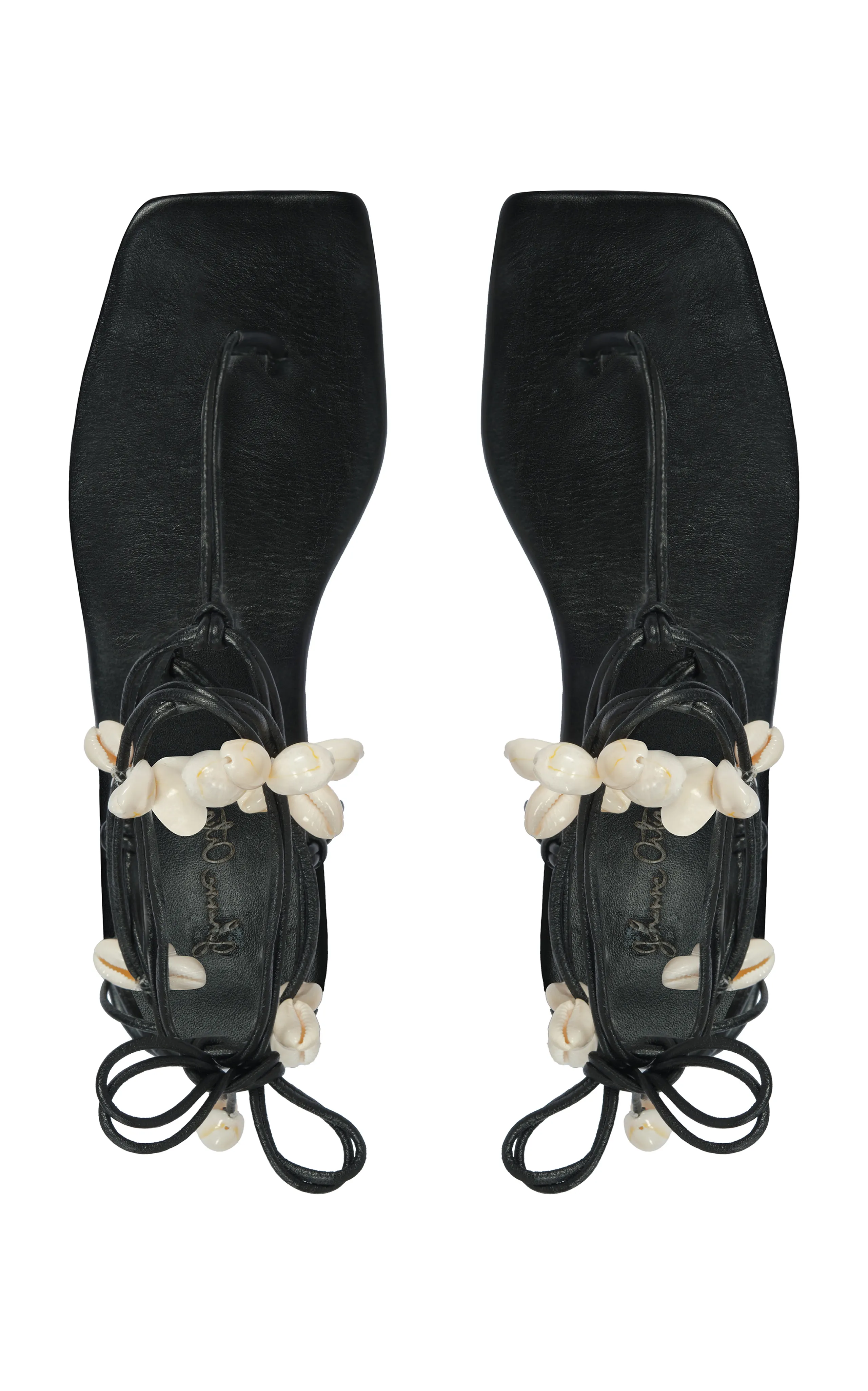 Johanna Ortiz Amazonia Peruana Shell-Embellished Leather Sandals