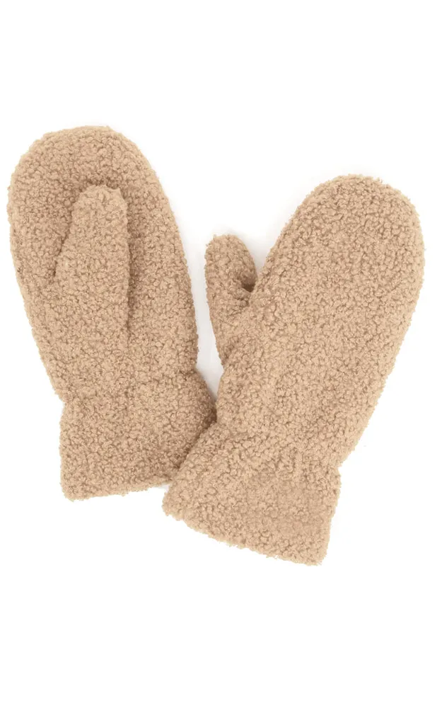 LOG219 Boucle Soft Teddy Bear Mittens (12prs Pack)