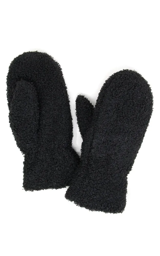 LOG219 Boucle Soft Teddy Bear Mittens (12prs Pack)