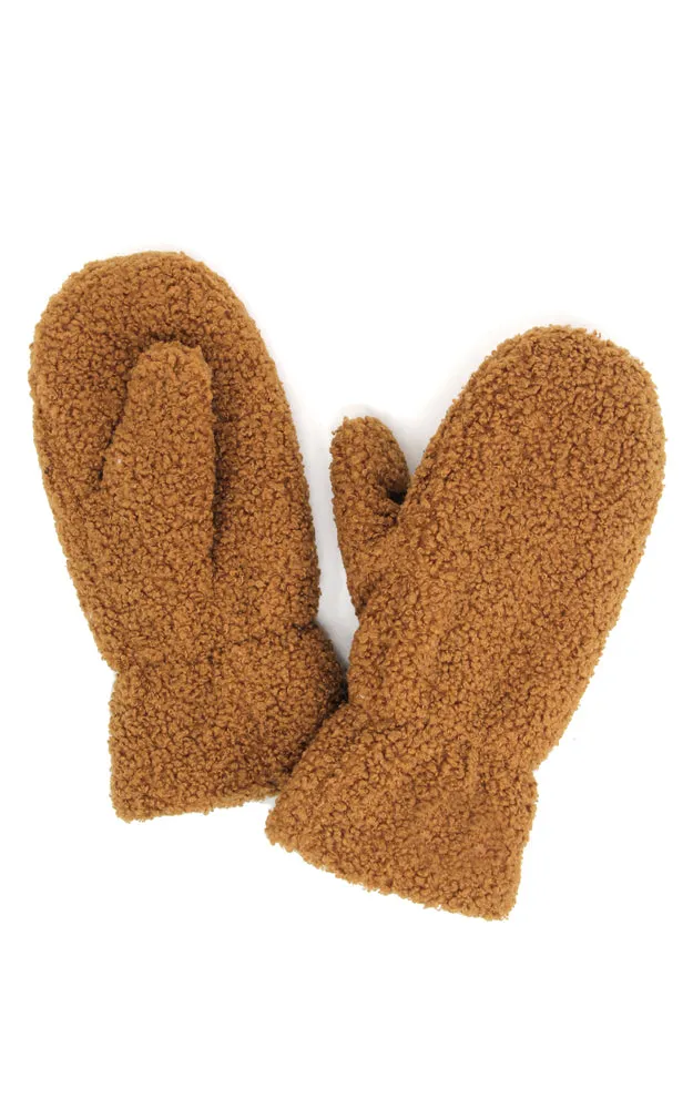 LOG219 Boucle Soft Teddy Bear Mittens (12prs Pack)