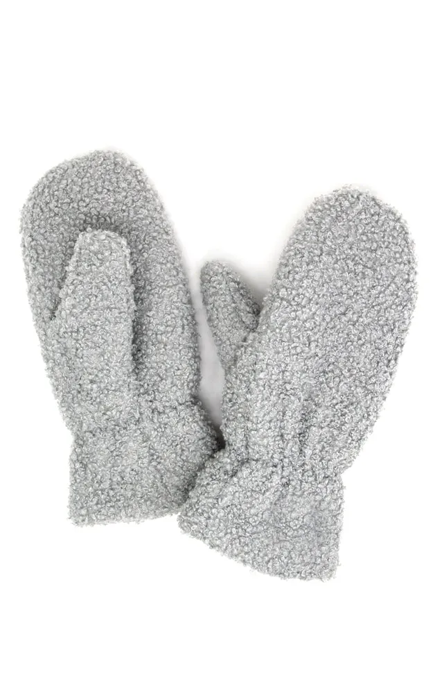 LOG219 Boucle Soft Teddy Bear Mittens (12prs Pack)