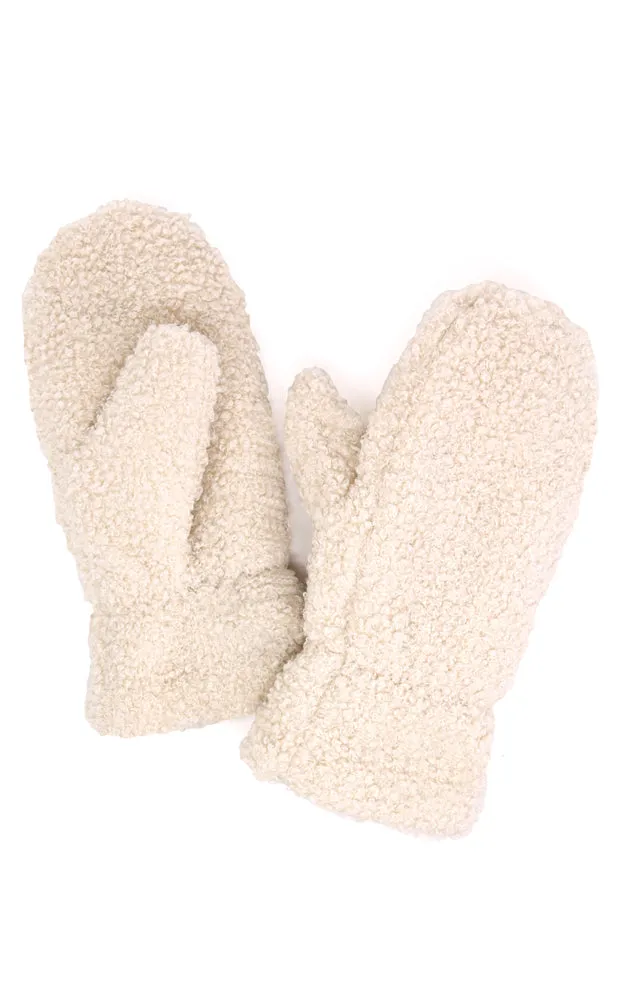 LOG219 Boucle Soft Teddy Bear Mittens (12prs Pack)