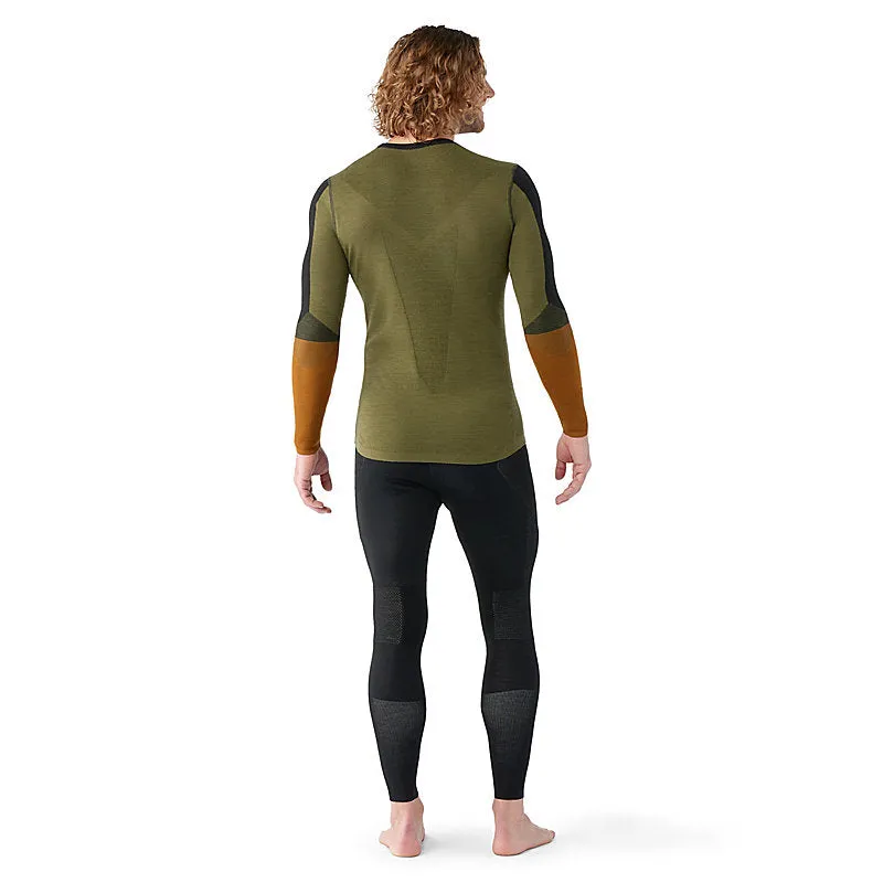 Men's Intraknit Thermal Merino Base Layer Colorblock Crew (M33 - Black-Winter Moss)