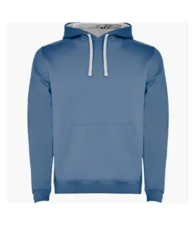 Mens urban hoodie sky blue/white Roly