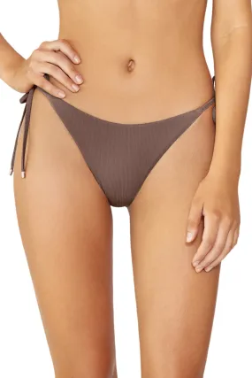 Metallic Brazilian Tie Side Bikini Bottom