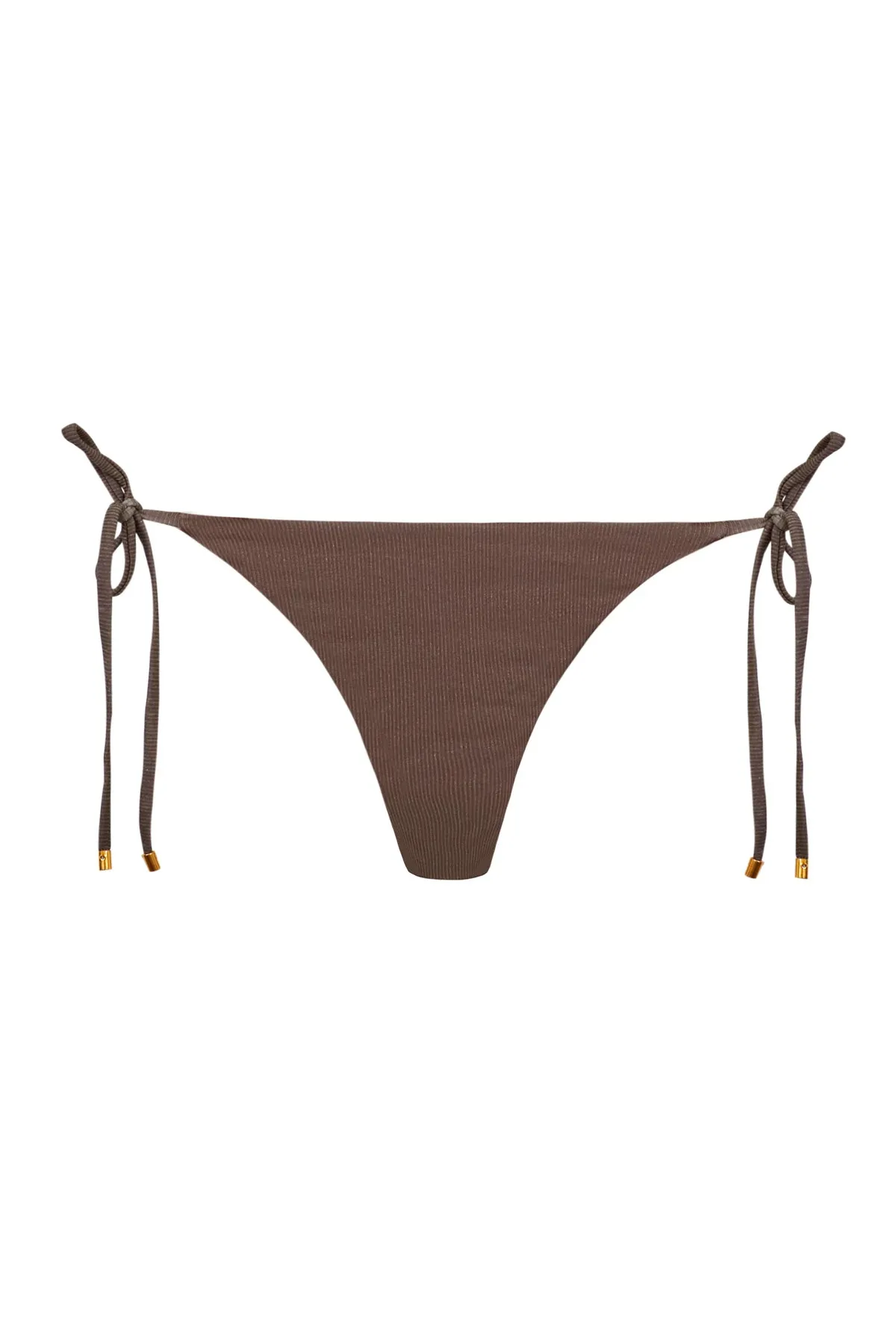 Metallic Brazilian Tie Side Bikini Bottom