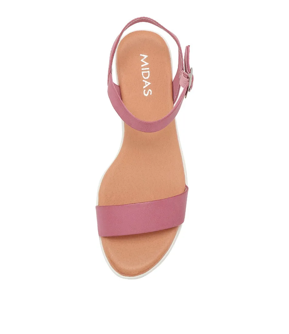 MIDAS Maryanne Pretty Pink Leather Sandals Ws