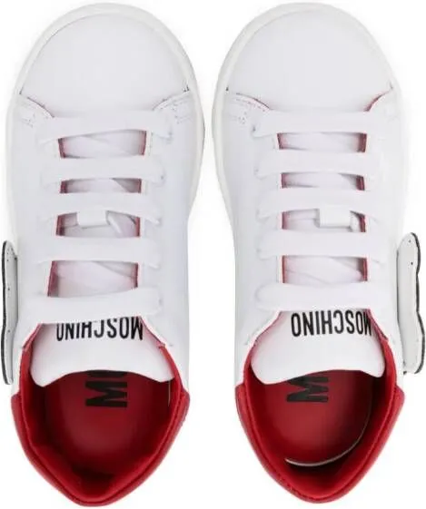 Moschino Kids Teddy Bear-motif leather sneakers White