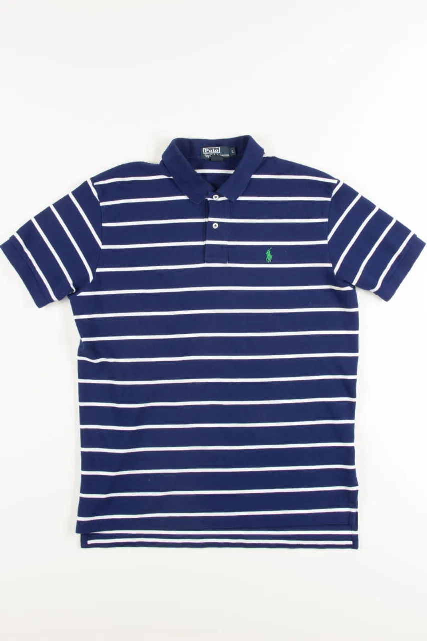 Navy Striped RL Polo Shirt