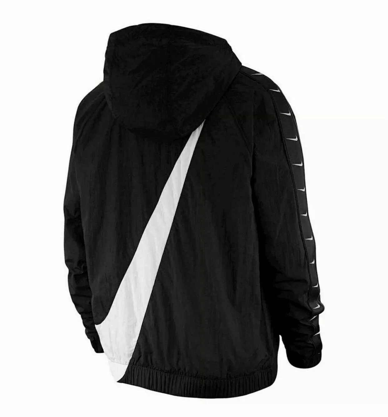 NIKE Swoosh Logo 1/4 Zip Woven Hooded Jacket   Mens