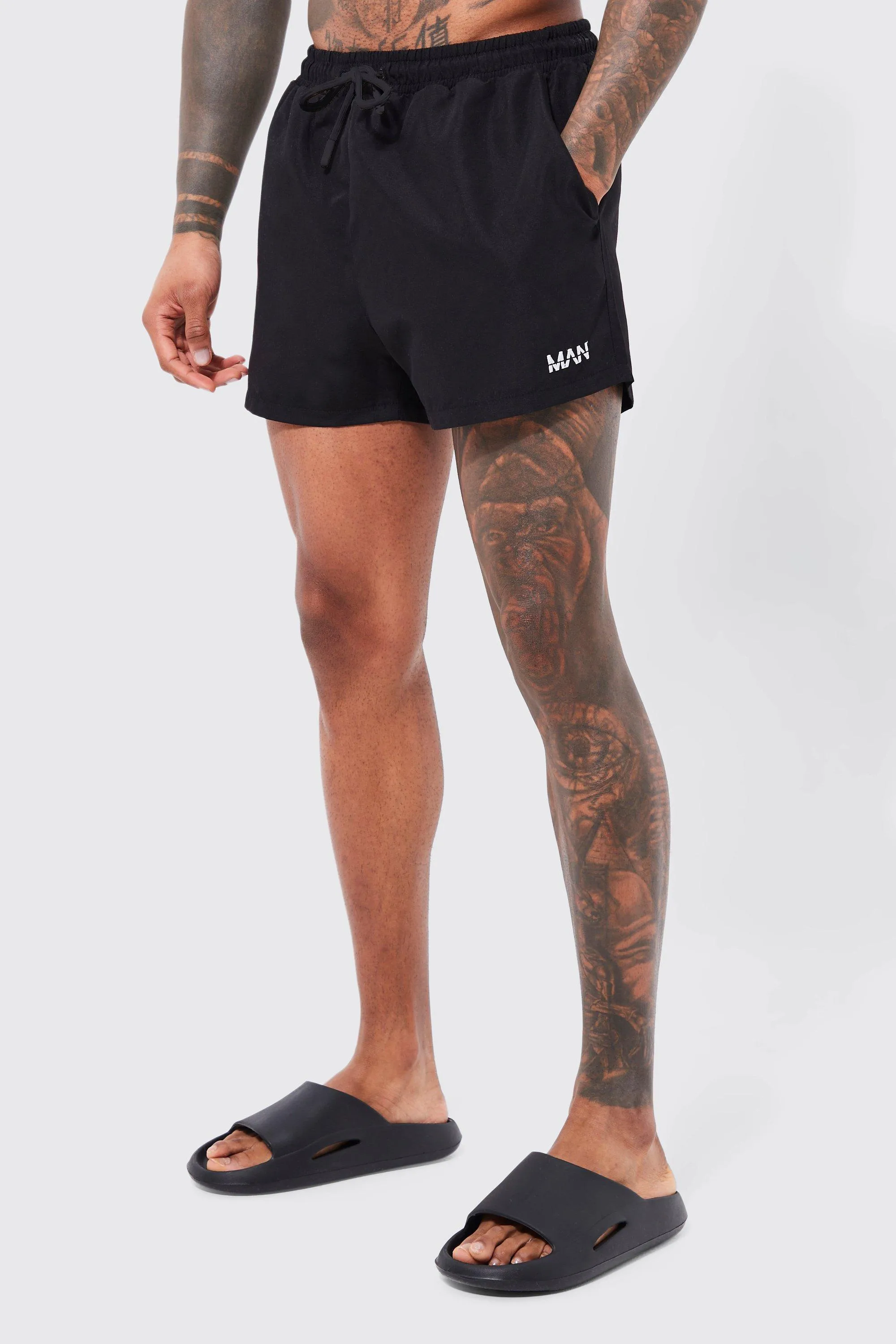 Original Man Short Length Swim Short | boohooMAN UK