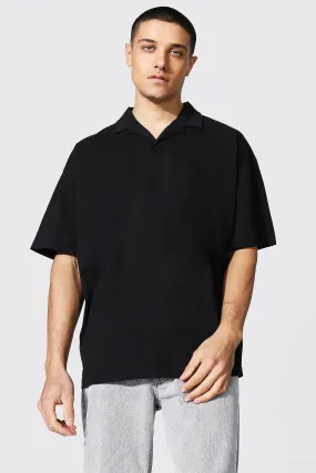 Oversized Revere Collar Jersey Polo