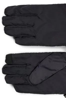 Padded gloves in ripstop fabric with touchscreen-friendly fingertips