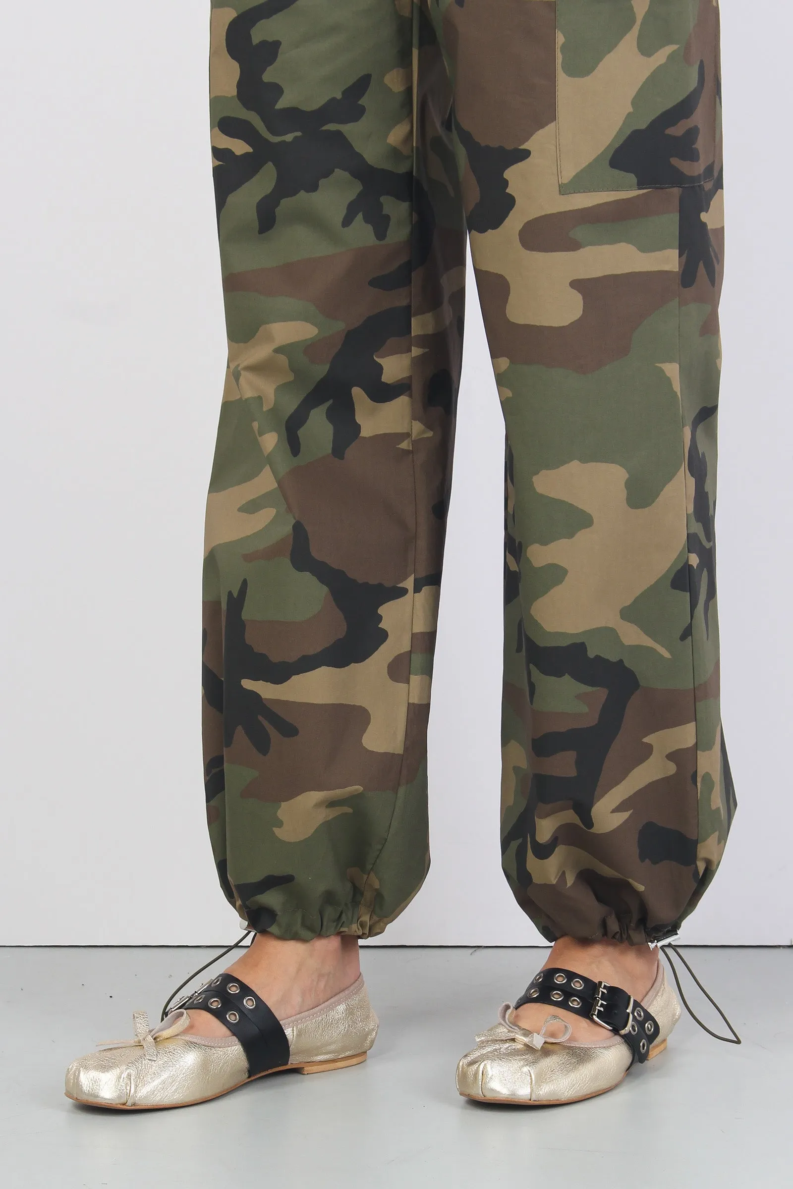 Pantalone Cargo Coulisse Fondo Militare