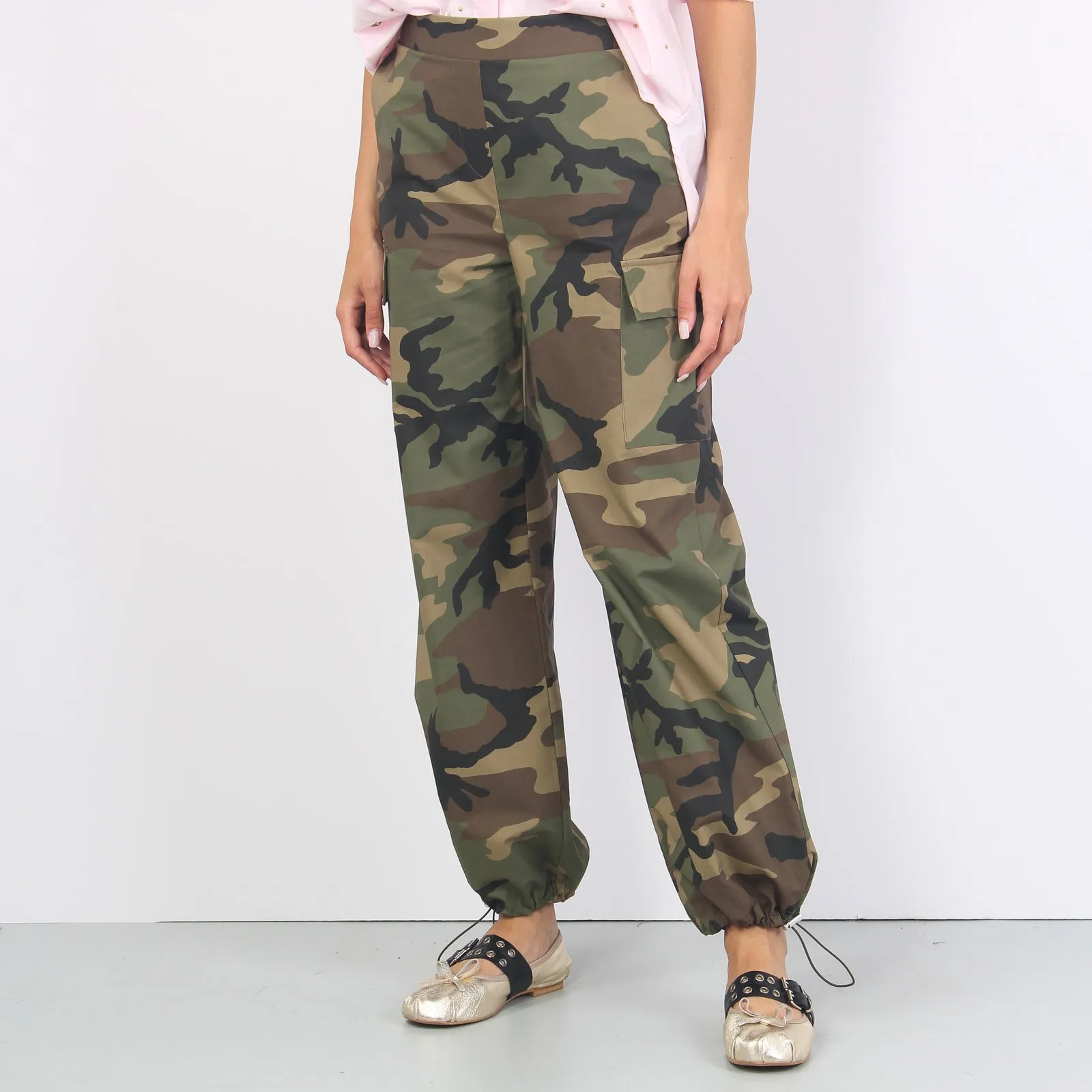 Pantalone Cargo Coulisse Fondo Militare