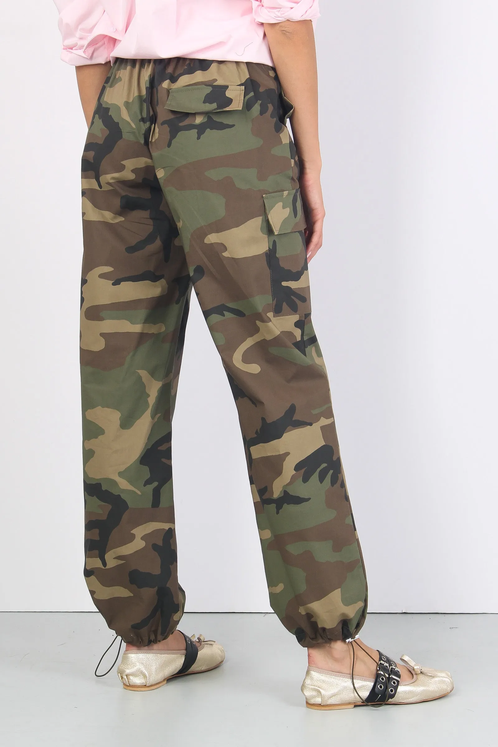 Pantalone Cargo Coulisse Fondo Militare