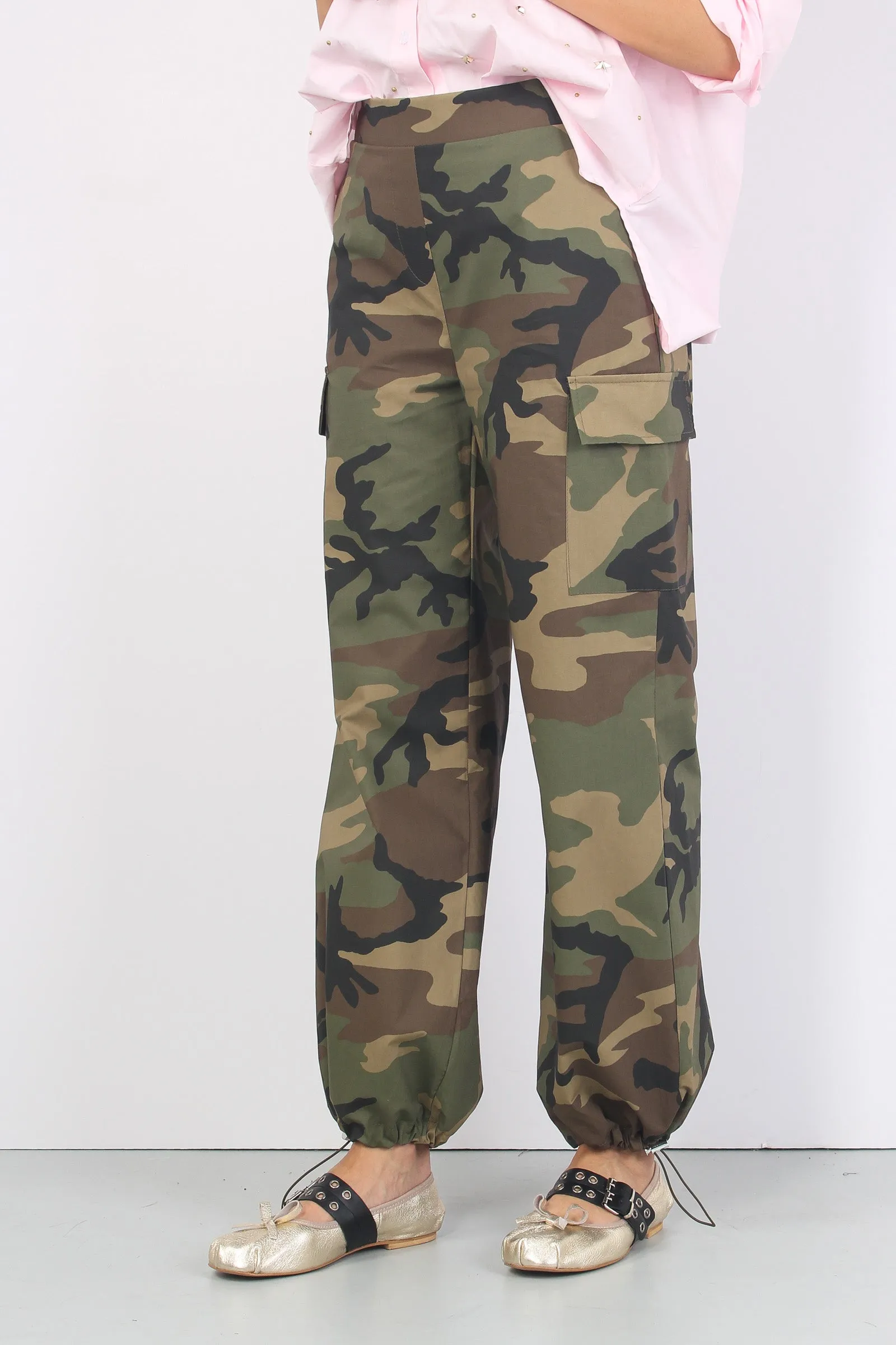 Pantalone Cargo Coulisse Fondo Militare