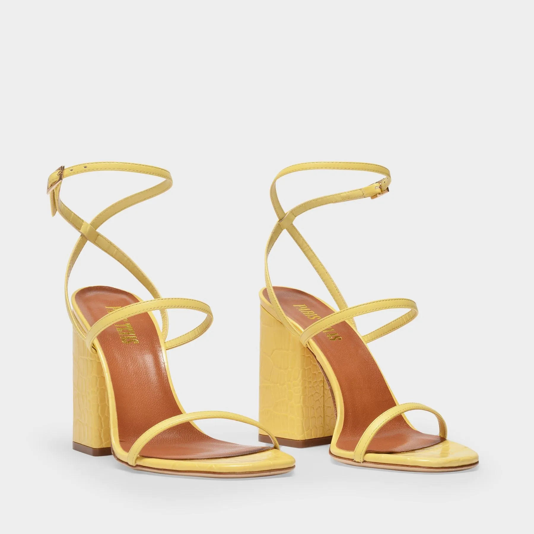 Paris Texas  Maria Sandals in Yellow Leather