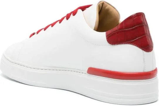 Philipp Plein Cocco Hexagon low-top leather sneakers Red