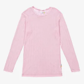 Pink Wool & Silk Thermal Top