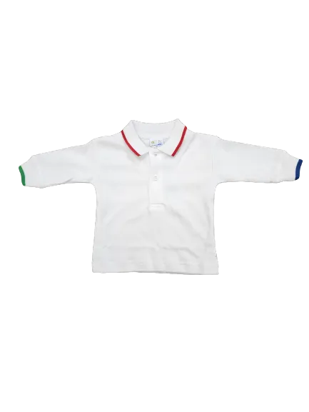 Polo With Multi Tipping   Long Sleeve