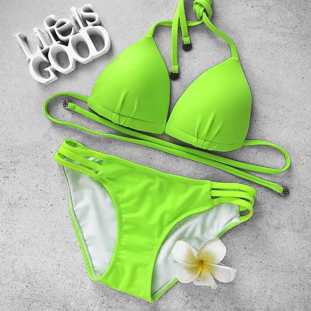 Pushup Bikini Top - LUMO LIME is