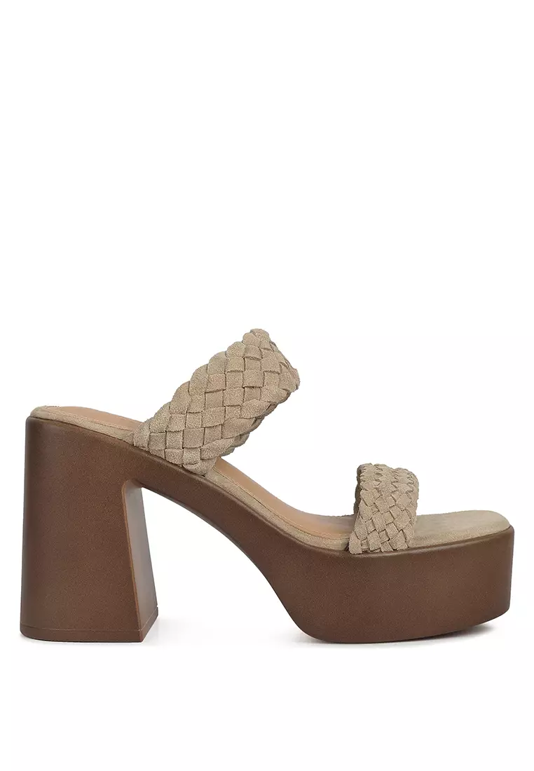 Rag & CO. Beige Braided Detail Chunky Sandals