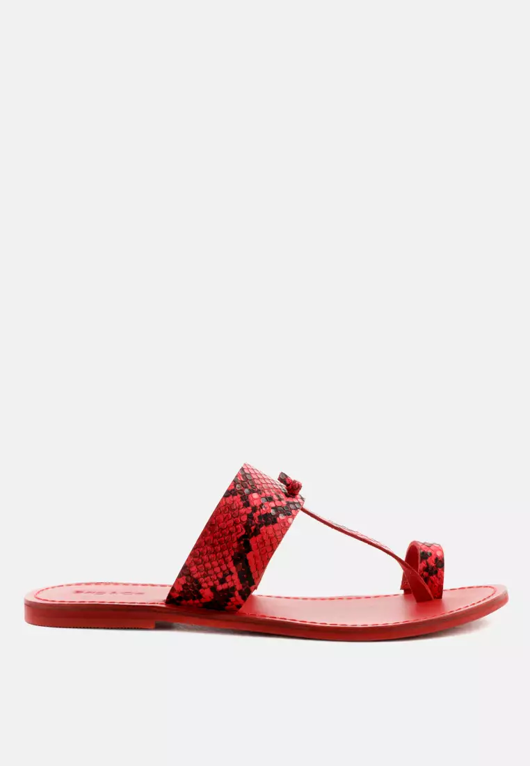 Rag & CO. Snake Print Thong Flat Sandals