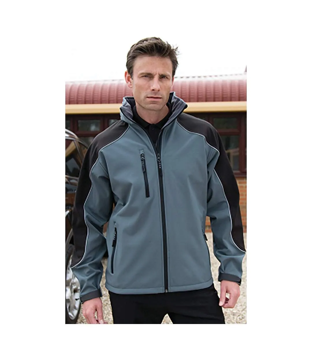 Result Mens Ice Fell Hooded Softshell Breathable Waterproof Jacket (345 GSM) (Grey/Black) - UTBC855