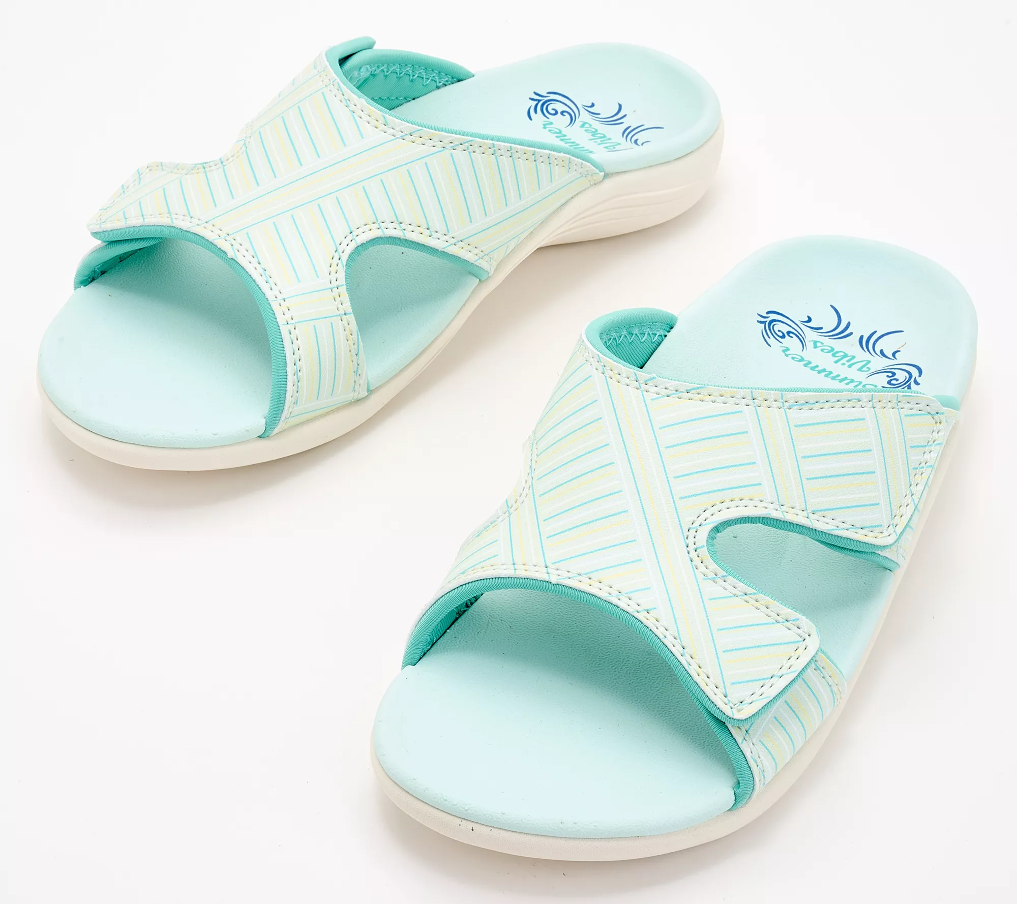 Revitalign Orthotic Printed Slide Sandals - Kholo Summer Stripe