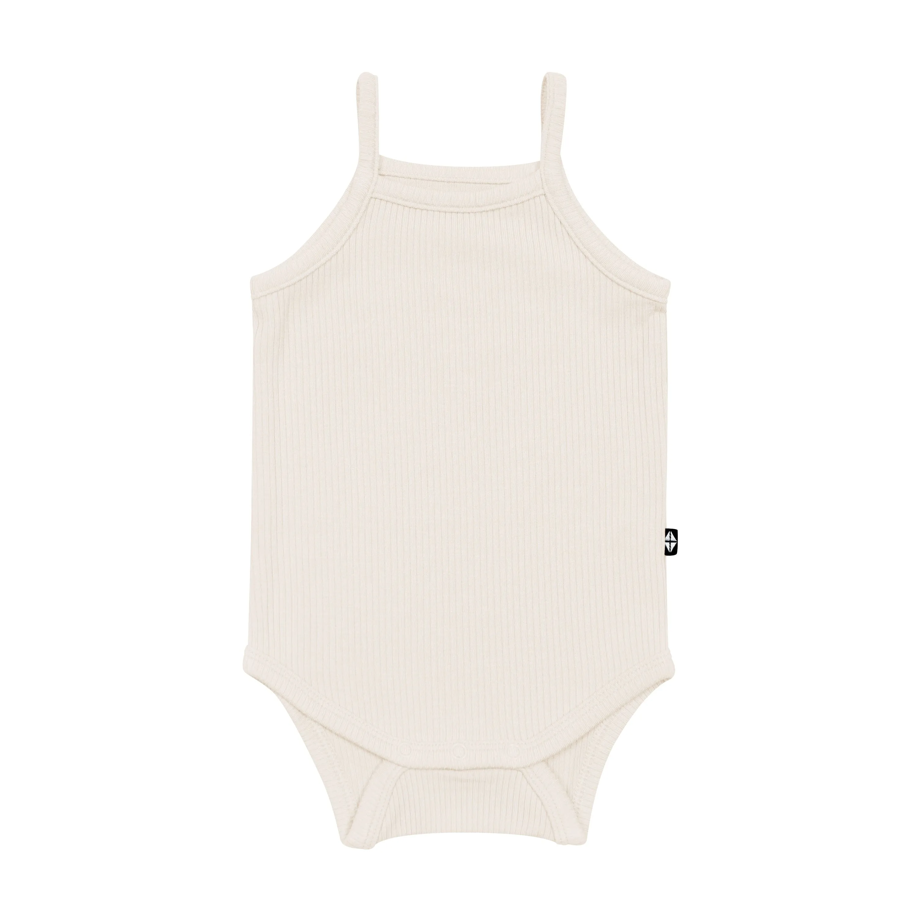 Ribbed Spaghetti Strap Bodysuit in Oat