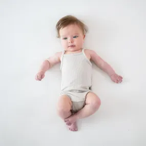 Ribbed Spaghetti Strap Bodysuit in Oat