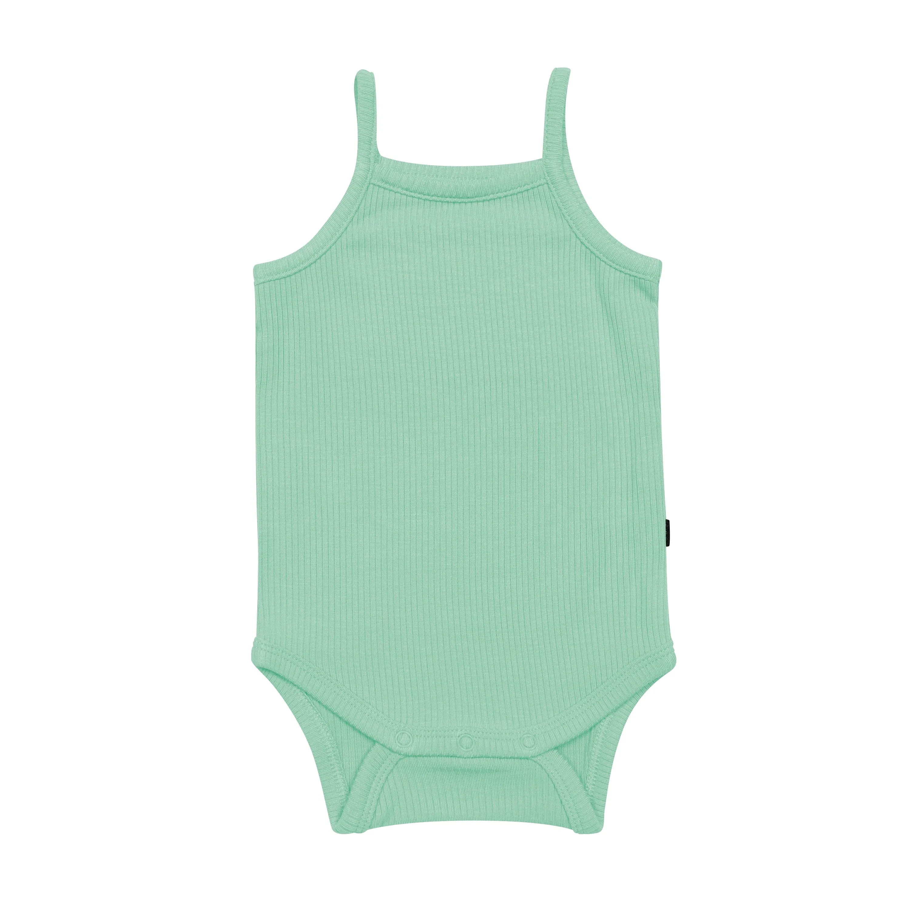 Ribbed Spaghetti Strap Bodysuit in Wasabi