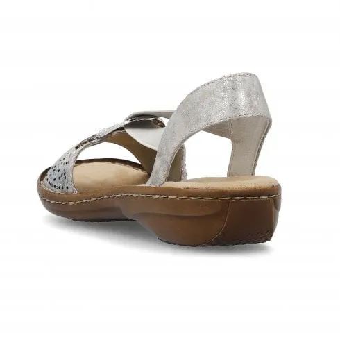 Rieker 60880-90 | Rose Metallic | Womens Sandals