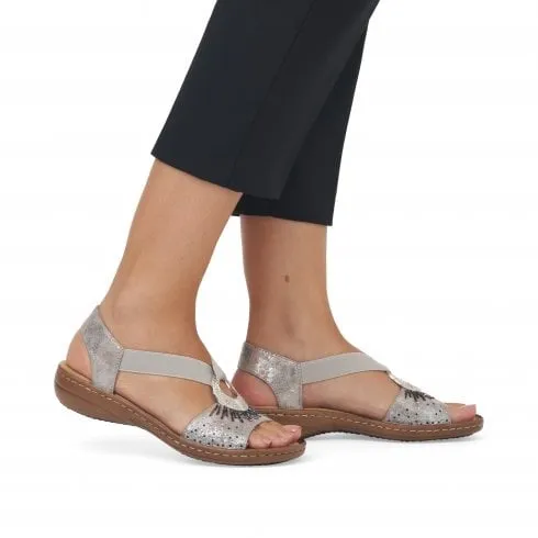 Rieker 60880-90 | Rose Metallic | Womens Sandals