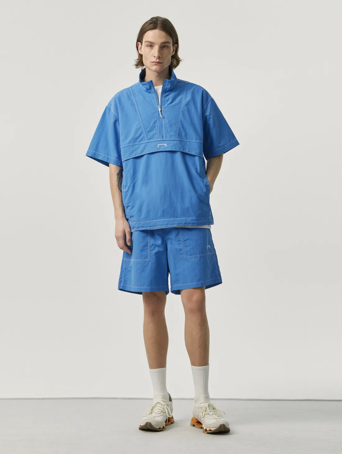 RIPSTOP SHORT SLEEVE ANORAK-BLUE