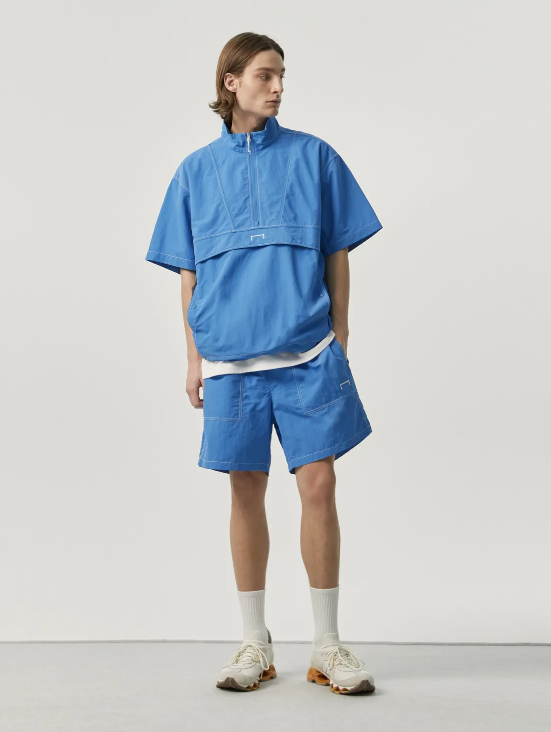 RIPSTOP SHORT SLEEVE ANORAK-BLUE