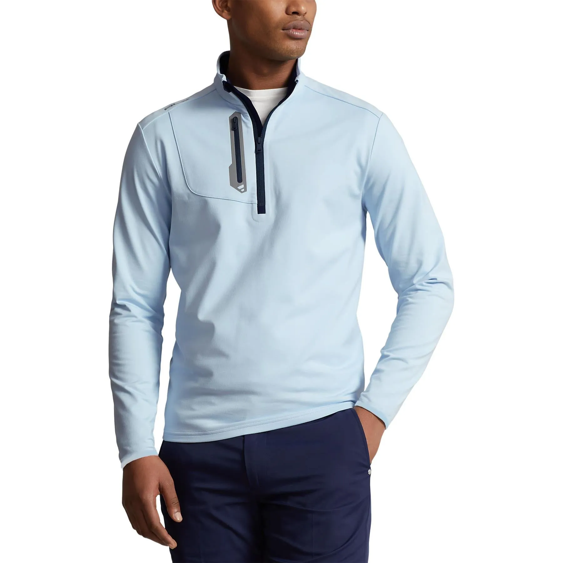 RLX Classic Fit Stretch Jersey Half Zip Mid Layer Oxford Blue - SS24