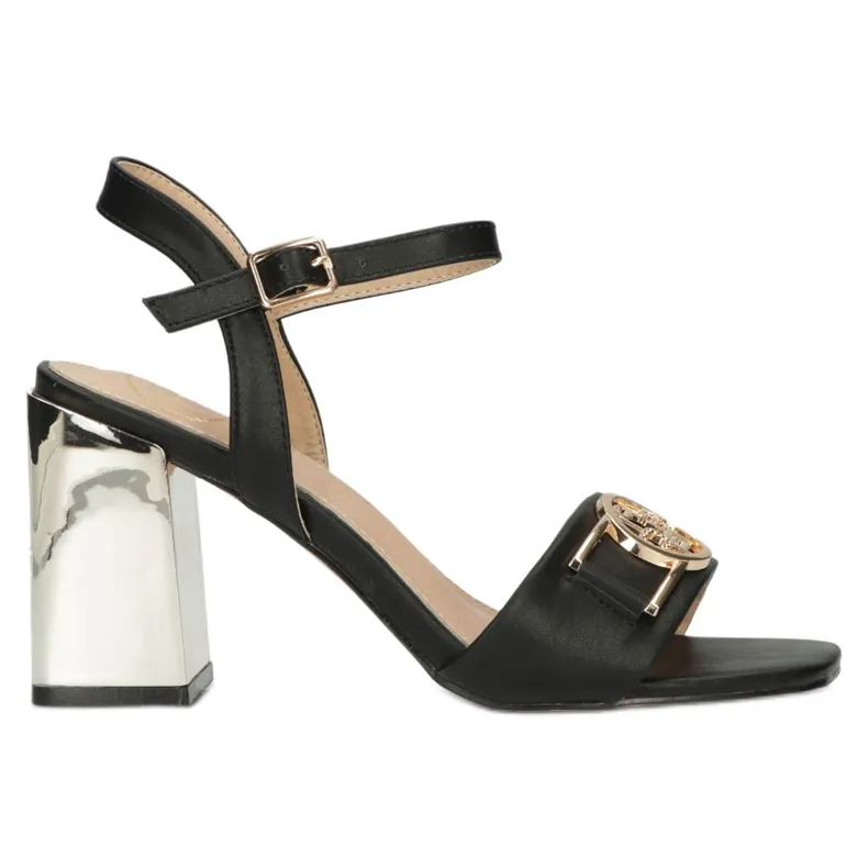 Sandals On Gold Pillar Filippo DS4502 BK black