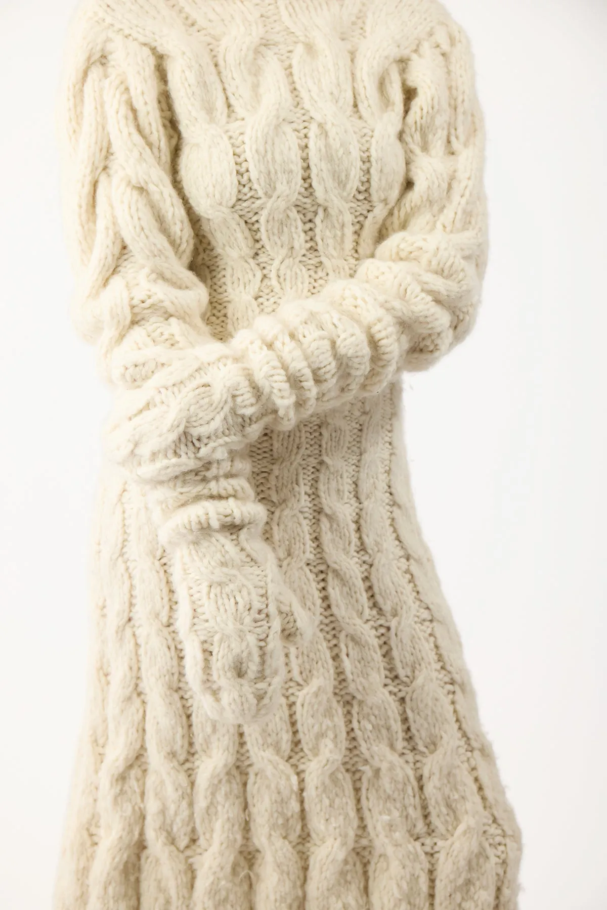 Scarlett Knit Mittens in Ivory Welfat Cashmere