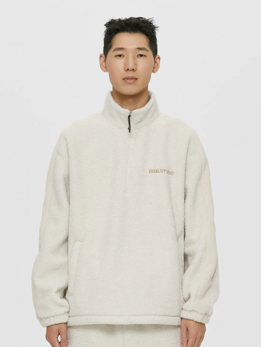 SHERPA FLEECE ANORAK-IVORY