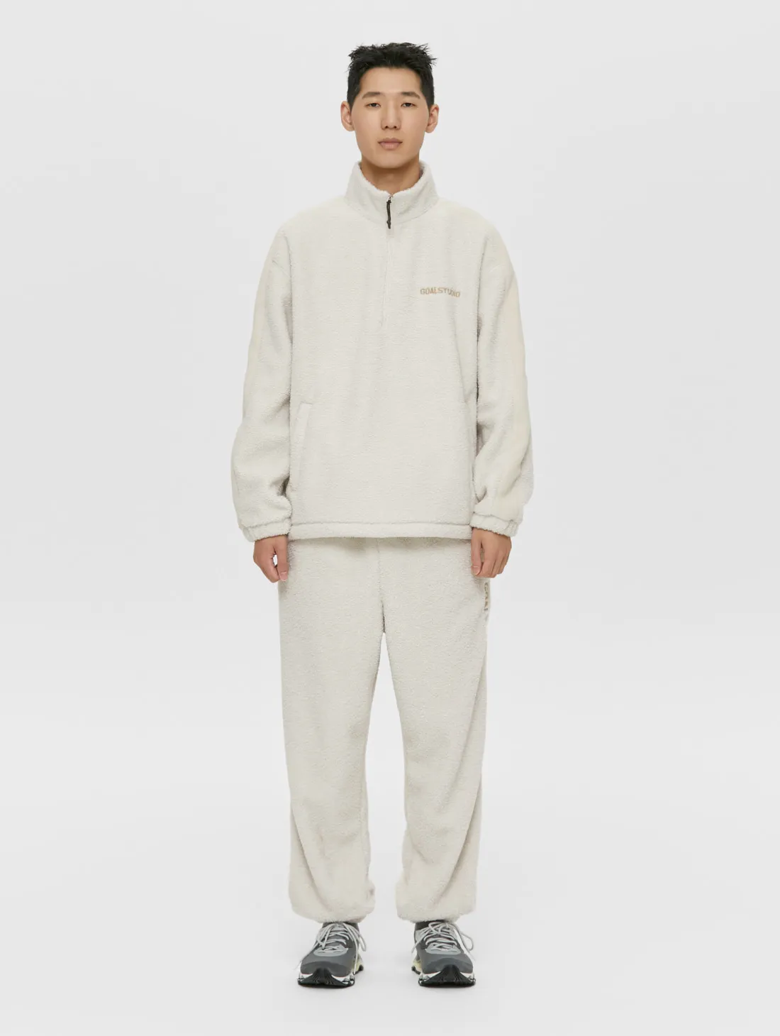 SHERPA FLEECE ANORAK-IVORY