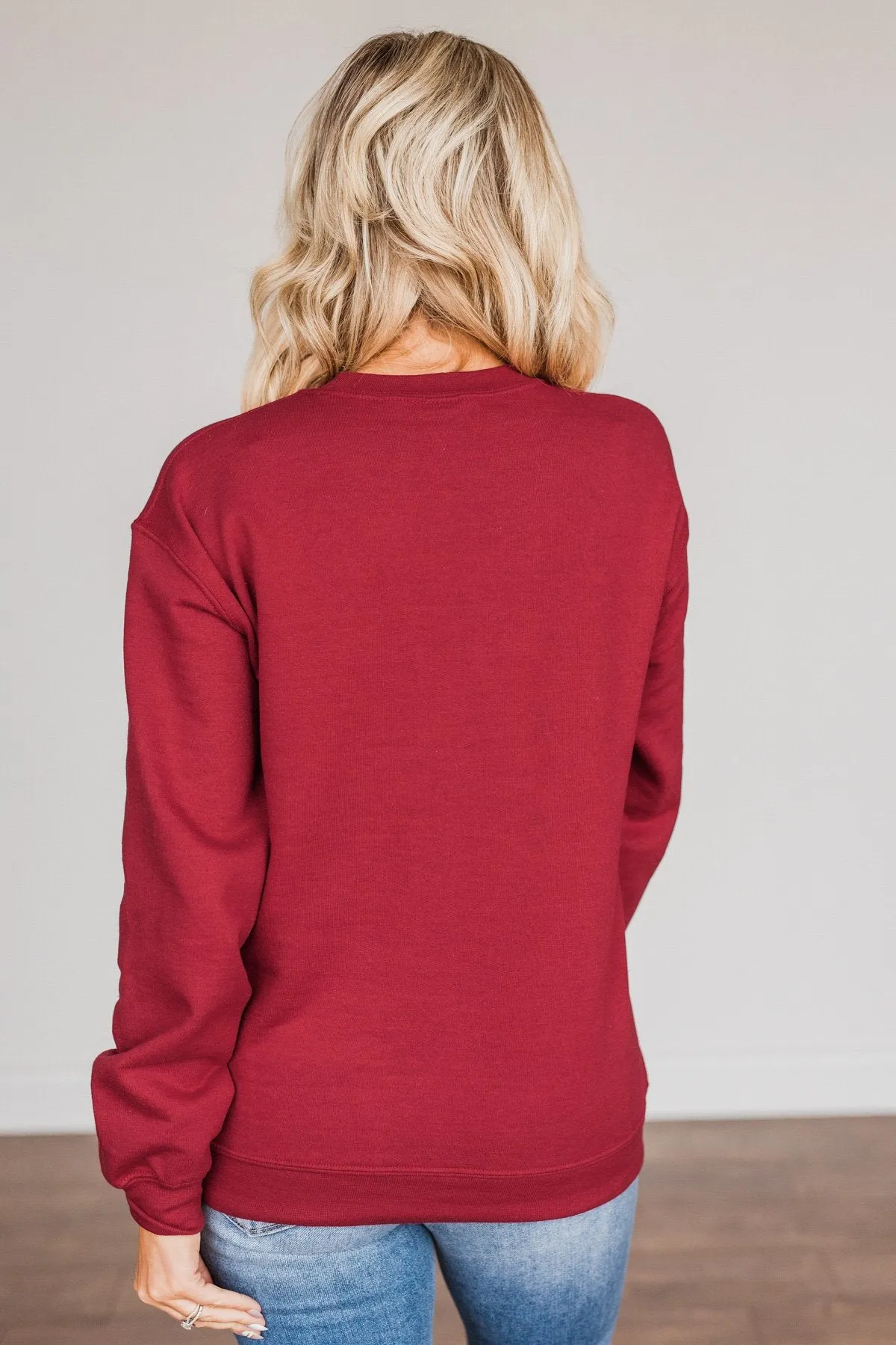 She's A Beaut, Clark Graphic Pullover- Cranberry