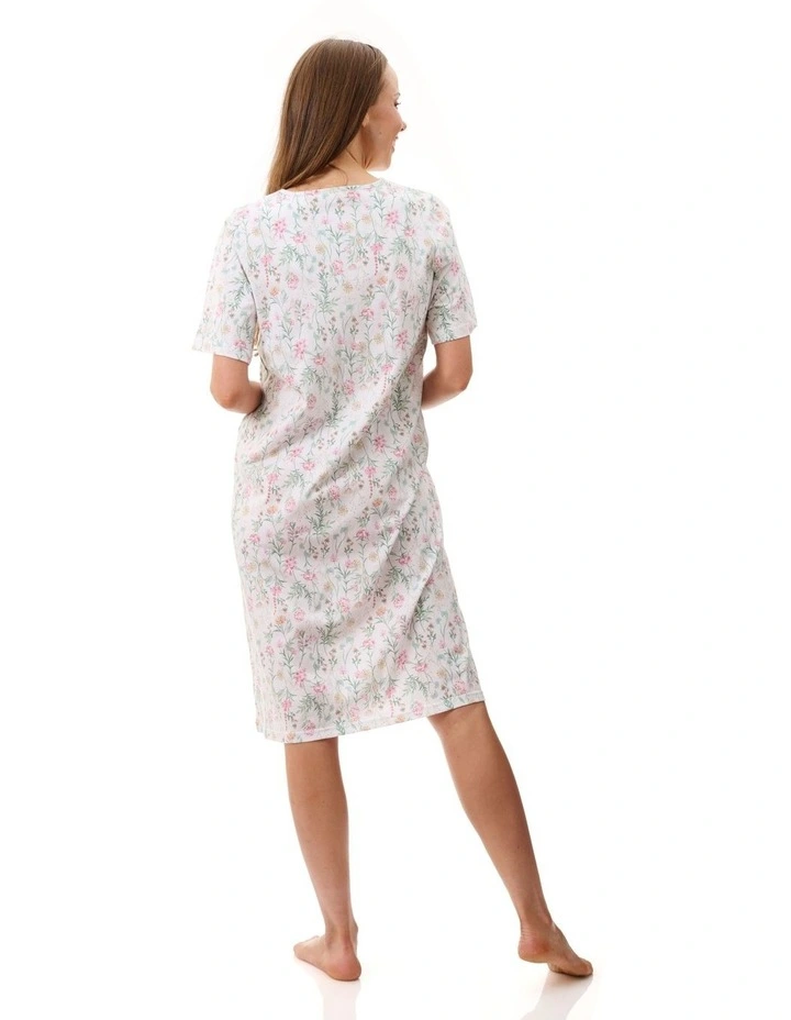 Short Sleeve Short Nightie in Rowan Multi