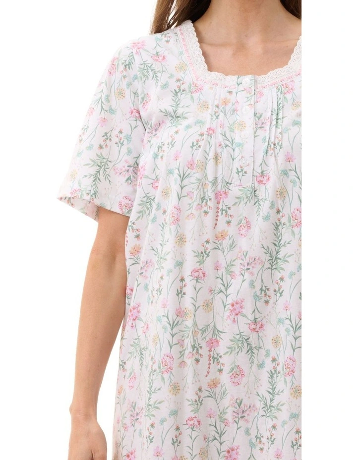 Short Sleeve Short Nightie in Rowan Multi