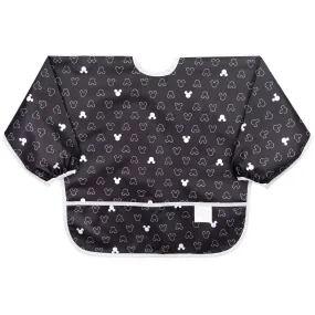 Sleeved Bib: Mickey Mouse Icon Black + White